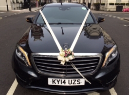 Black Mercedes S class for weddings in London